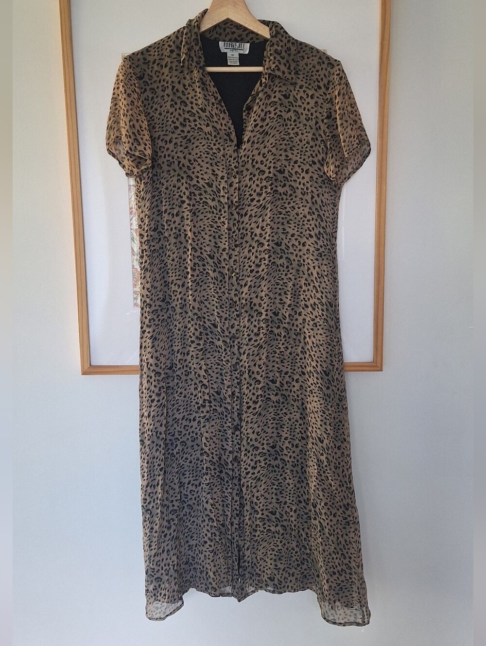 Vintage Bobbie Bee Silk Cheetah Print Dress